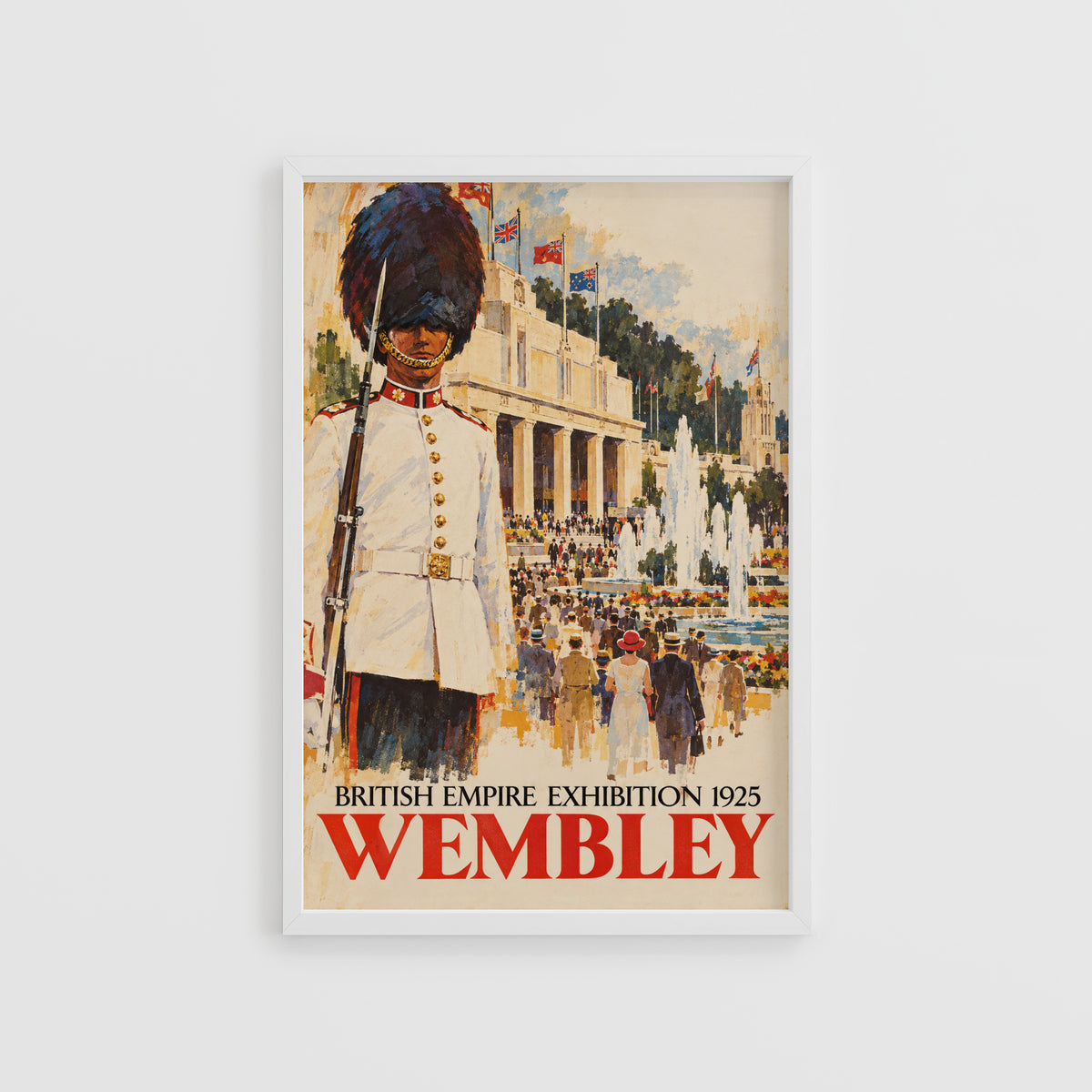 Vintage Wembley London Poster, 1925 Exhibition Wall Art
