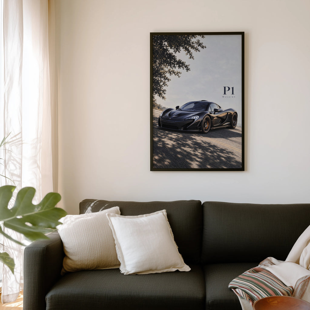 Vintage McLaren P1 Print, Supercar Wall Art
