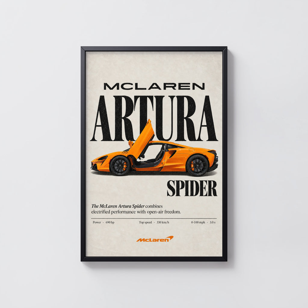 Vintage McLaren Artura Spider Print, Supercar Art
