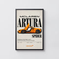 Vintage McLaren Artura Spider Print, Supercar Art