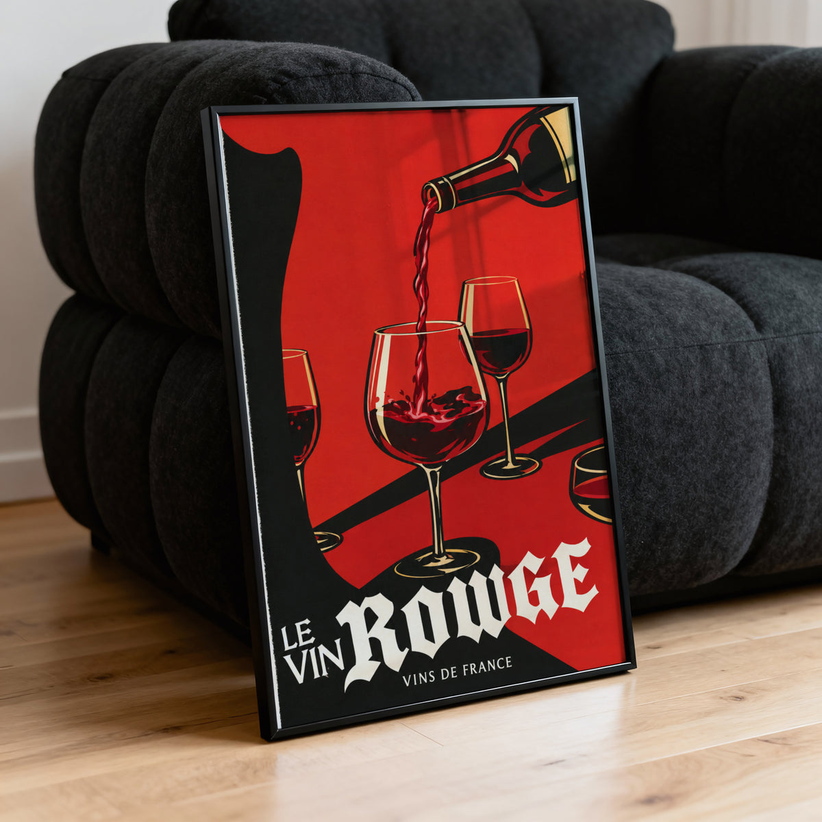 Vintage Red Wine Print Poster, French Wall Art