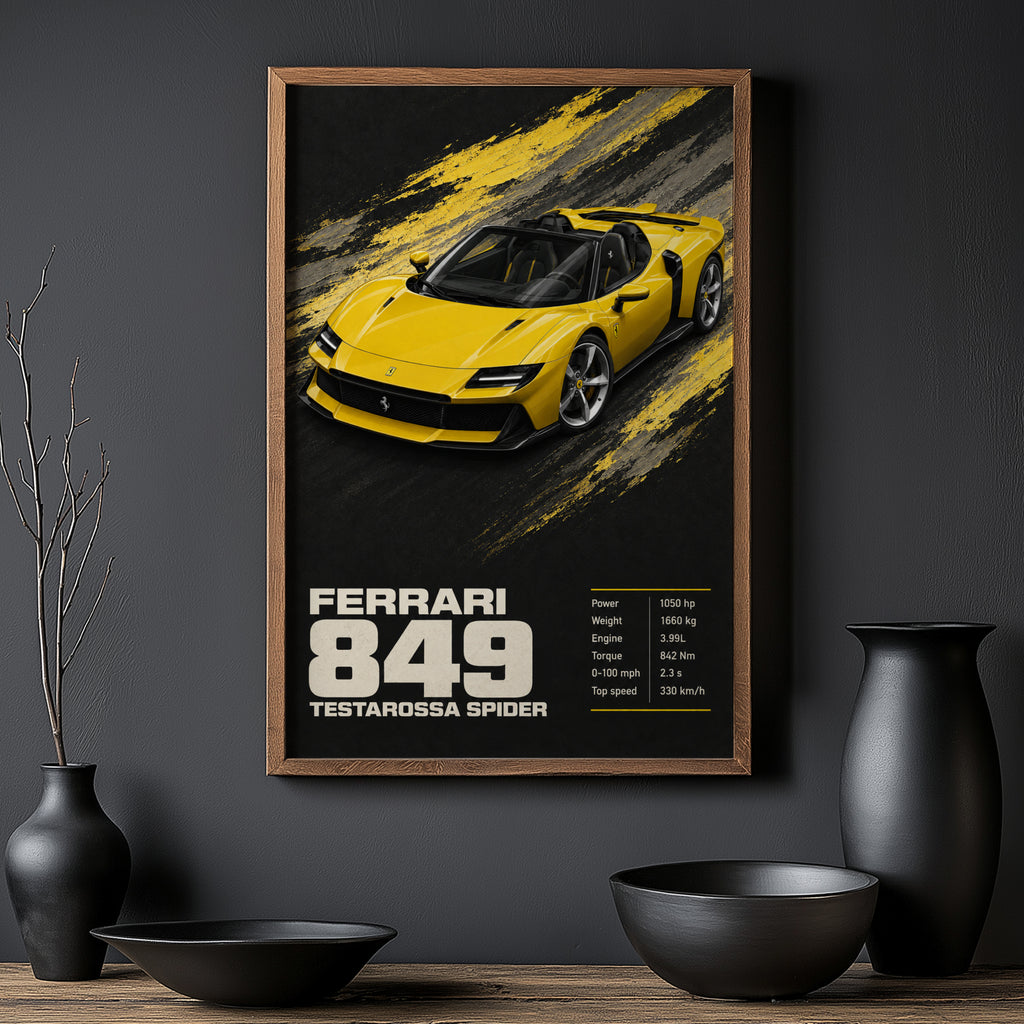 Vintage Ferrari Testarossa Spider Print, Car Art