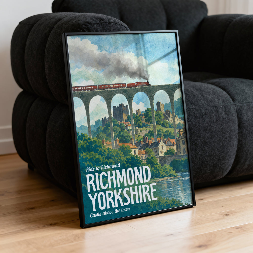 Vintage Richmond Yorkshire Train Print Poster, Wall Art