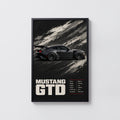 Vintage Mustang GTD Print, Muscle Car Wall Art