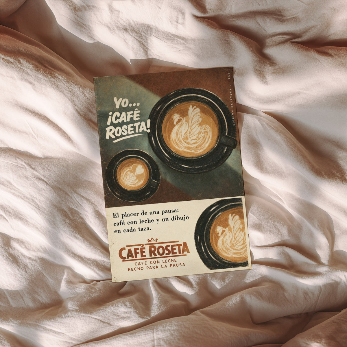 Vintage Coffee Print Poster, Latte Art Kitchen Wall Art