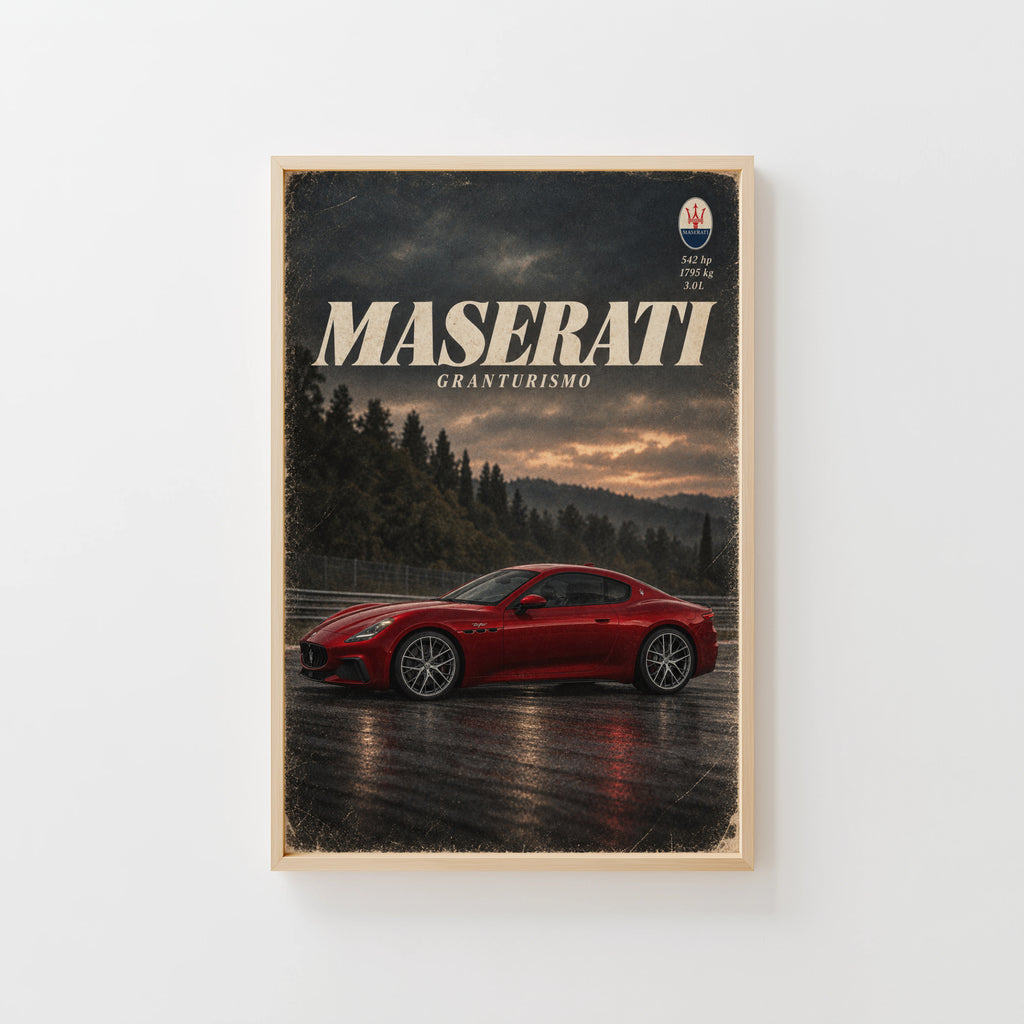 Vintage Maserati GranTurismo Print, Car Wall Art
