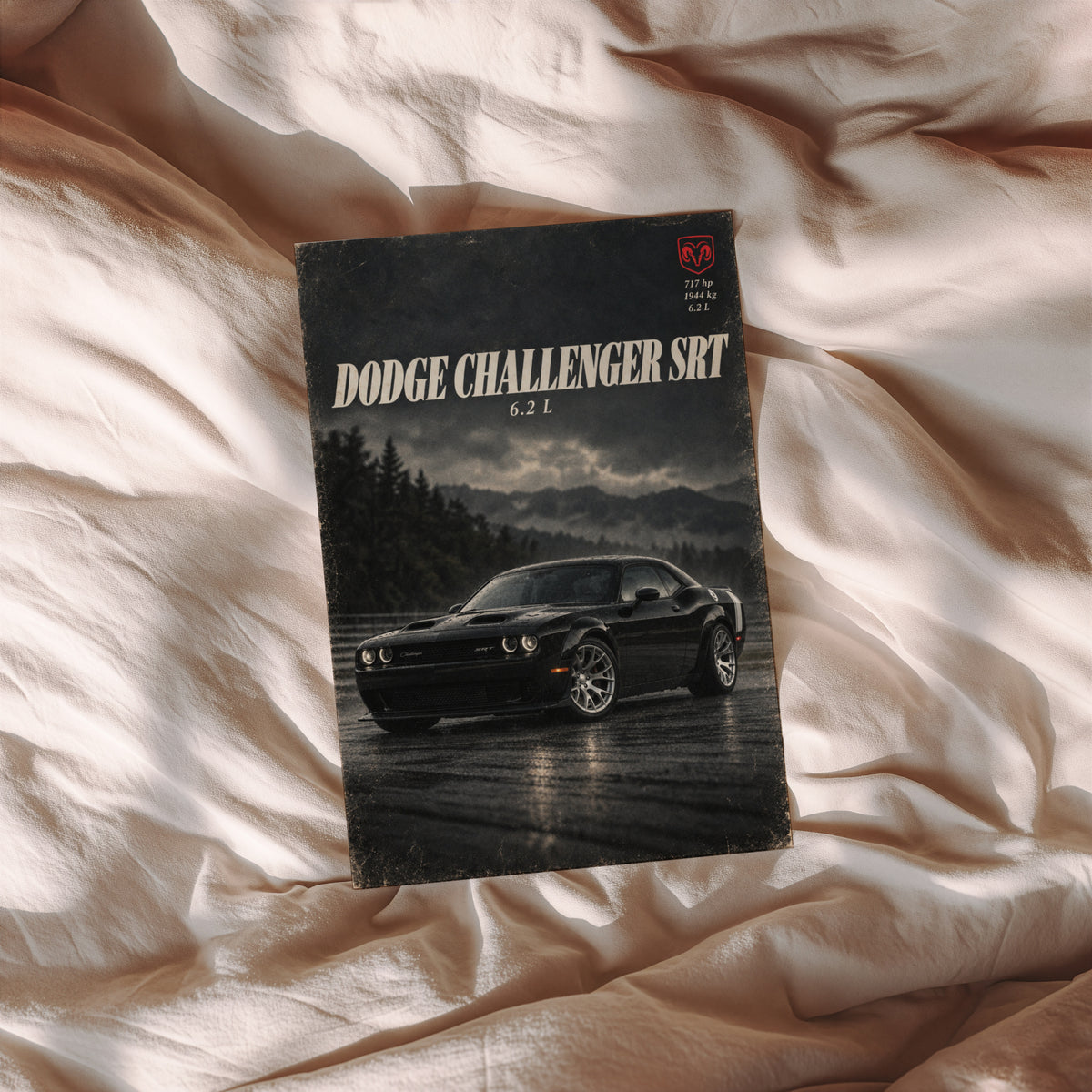 Vintage Dodge Challenger SRT Print, Muscle Car