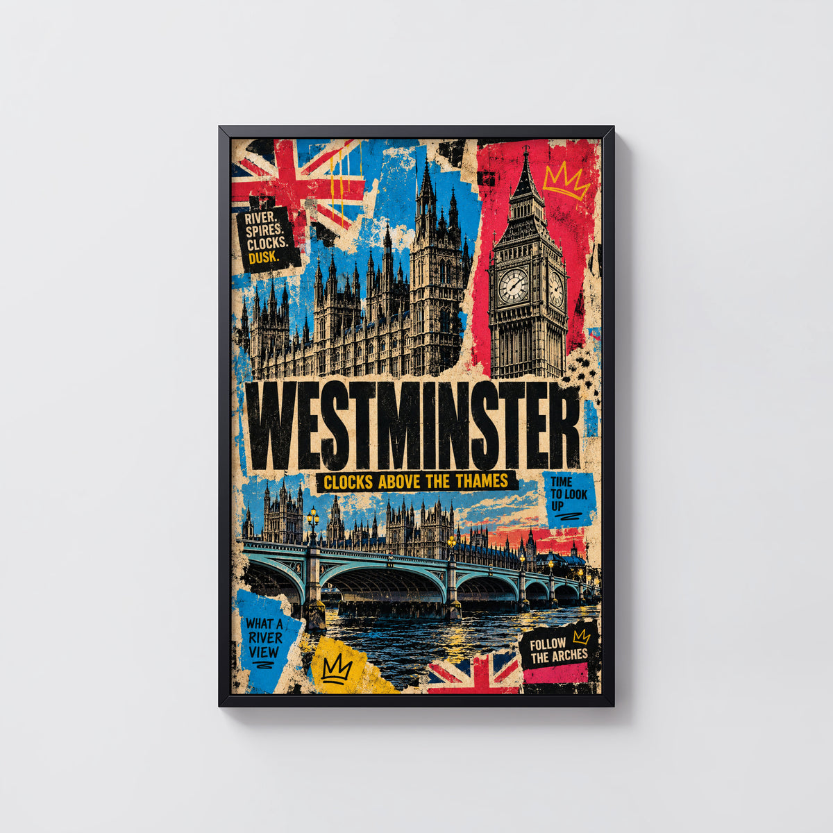 Vintage Westminster London Poster, Big Ben Wall Art Print