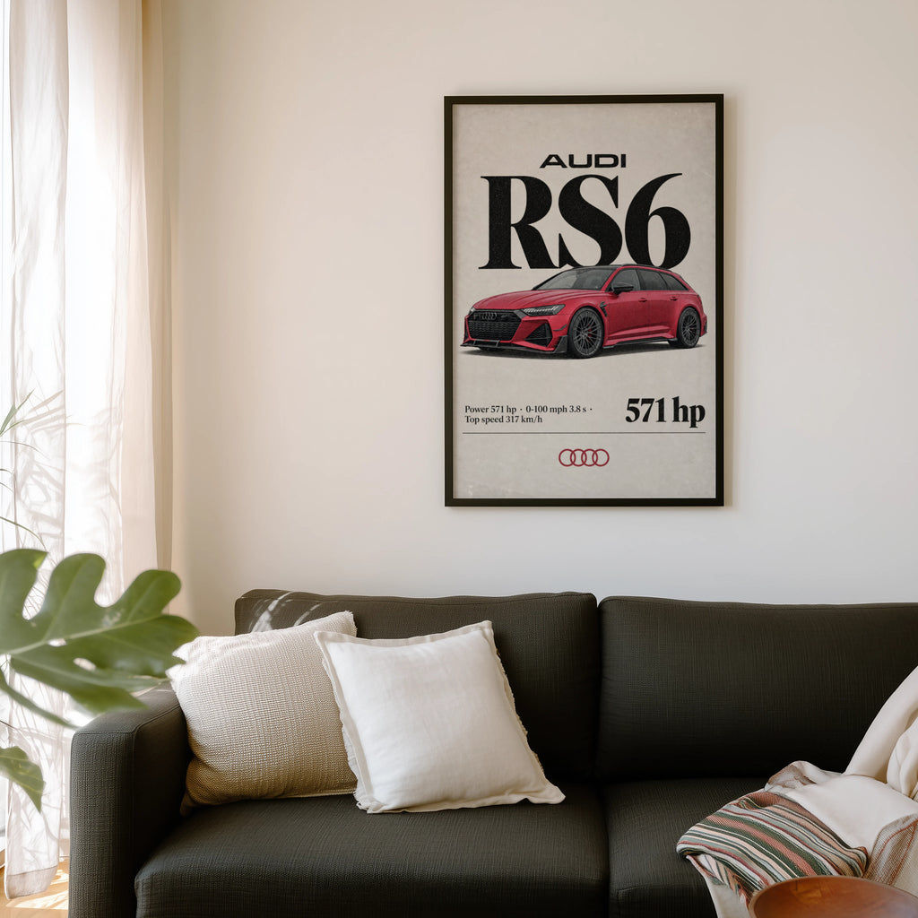 Vintage Audi RS6 Avant Print, Car Wall Art