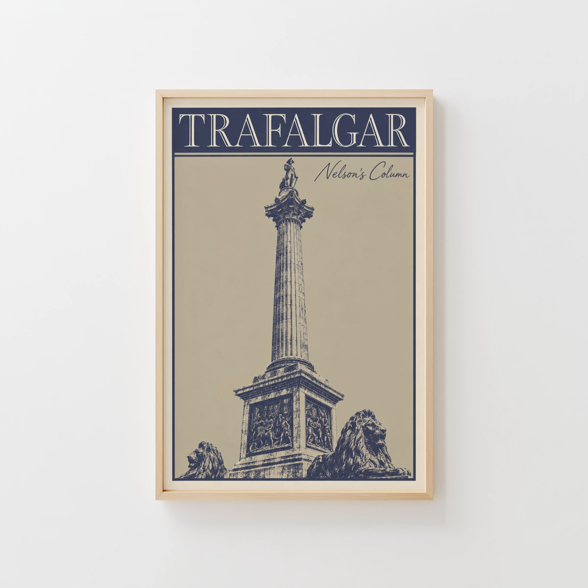 Vintage Nelson's Column Poster, Trafalgar Square London