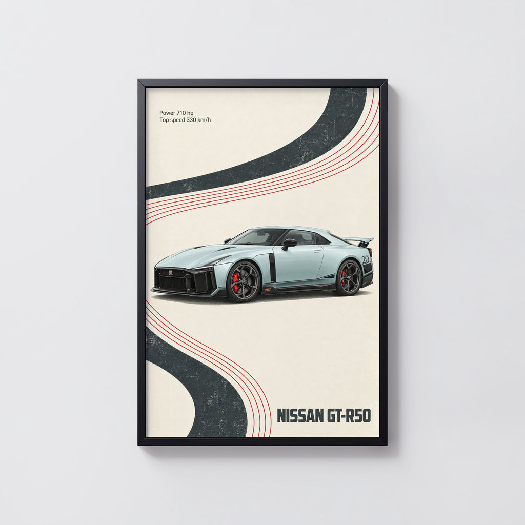 Vintage Nissan GT-R50 Print, Retro Car Wall Art