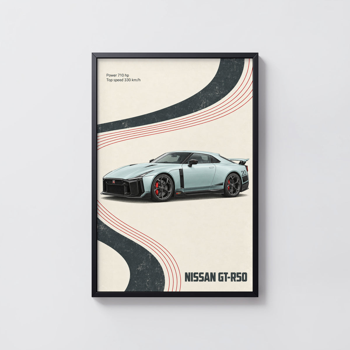 Vintage Nissan GT-R50 Print, Retro Car Wall Art