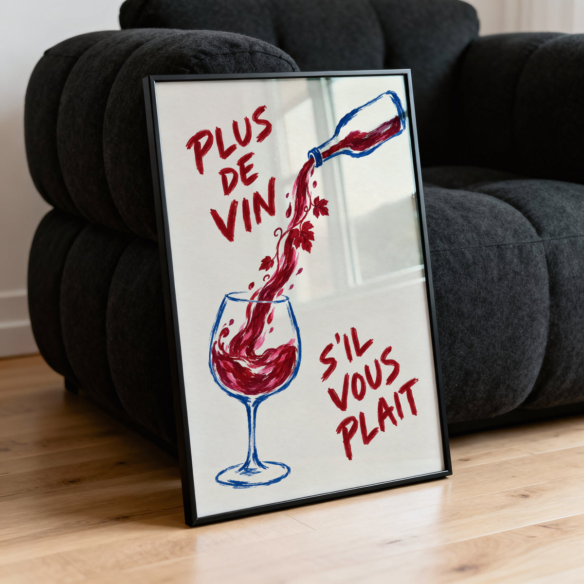 Vintage Wine Print Poster, French Kitchen Wall Art