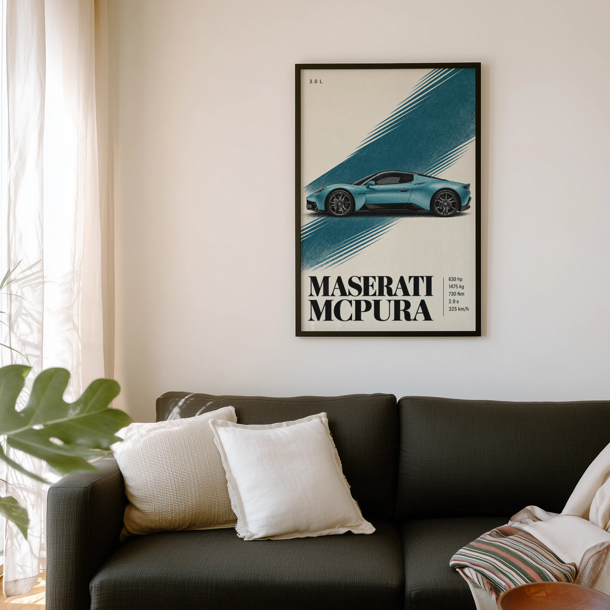 Vintage Maserati MCPura Print, Car Wall Art