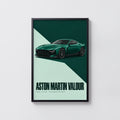 Vintage Aston Martin Valour Print, Green Car Art