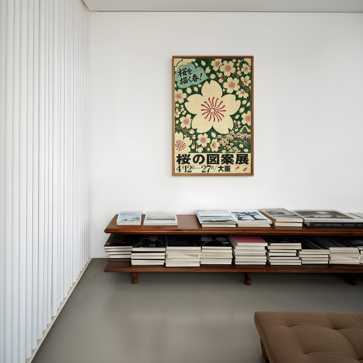 Vintage Japanese Cherry Blossom Print and Poster, Osaka