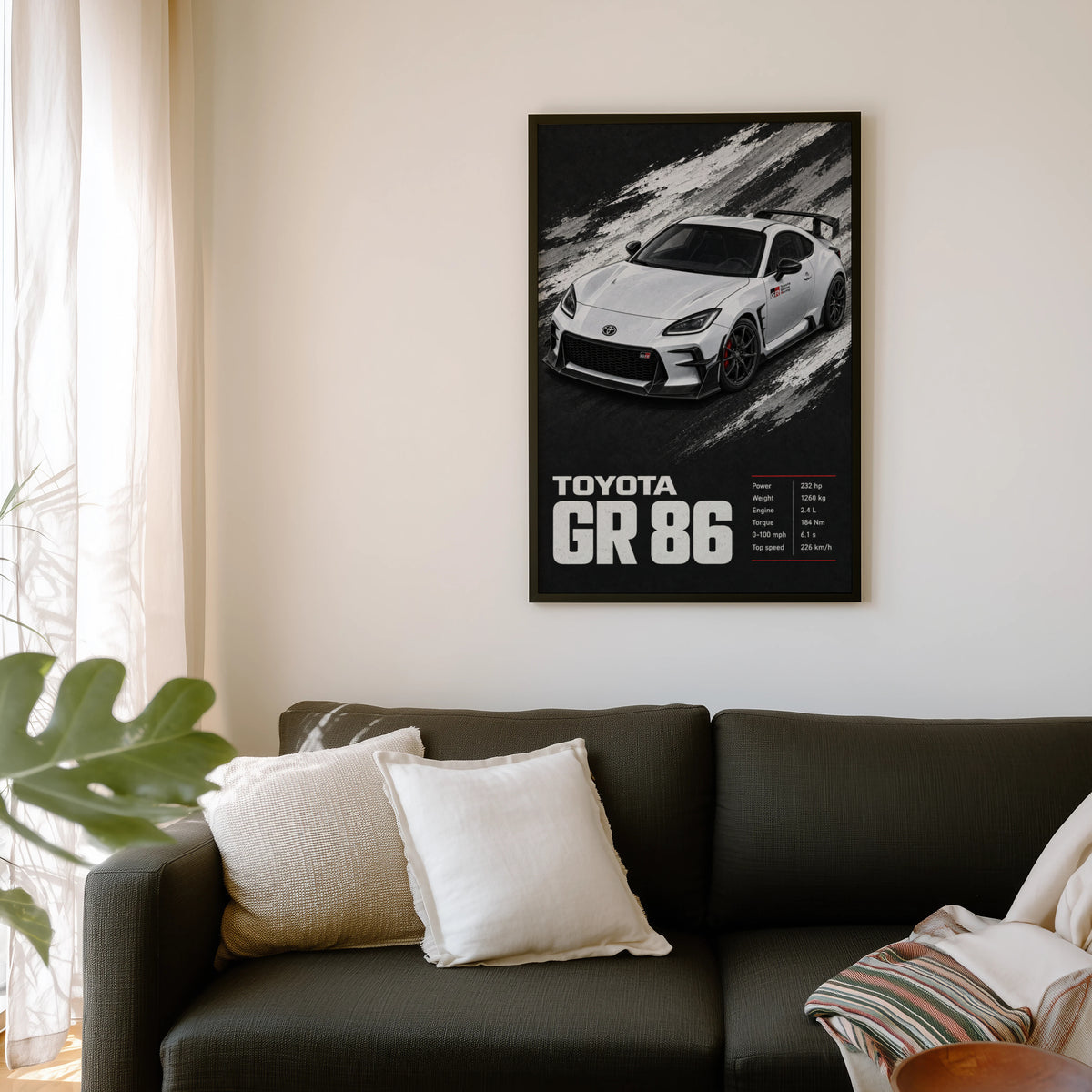 Vintage Toyota GR86 Car Print, Sports Car Poster
