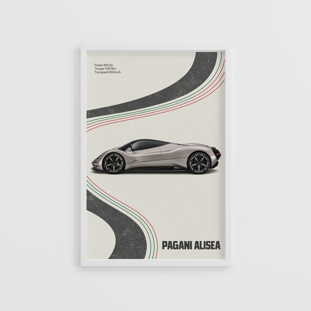 Vintage Pagani Alisea Print, Supercar Poster, Car Wall Art