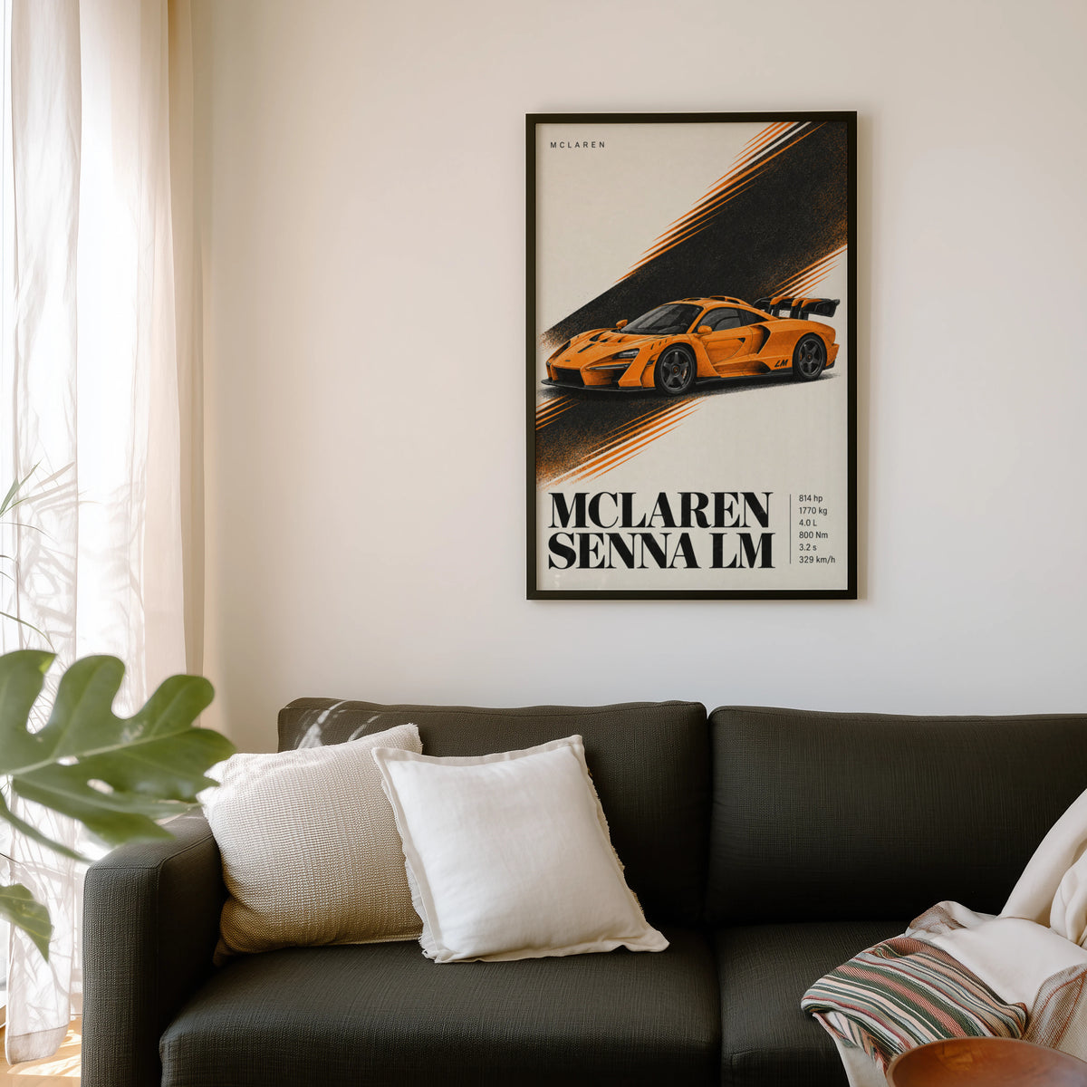Vintage McLaren Senna LM Print, Supercar Wall Art