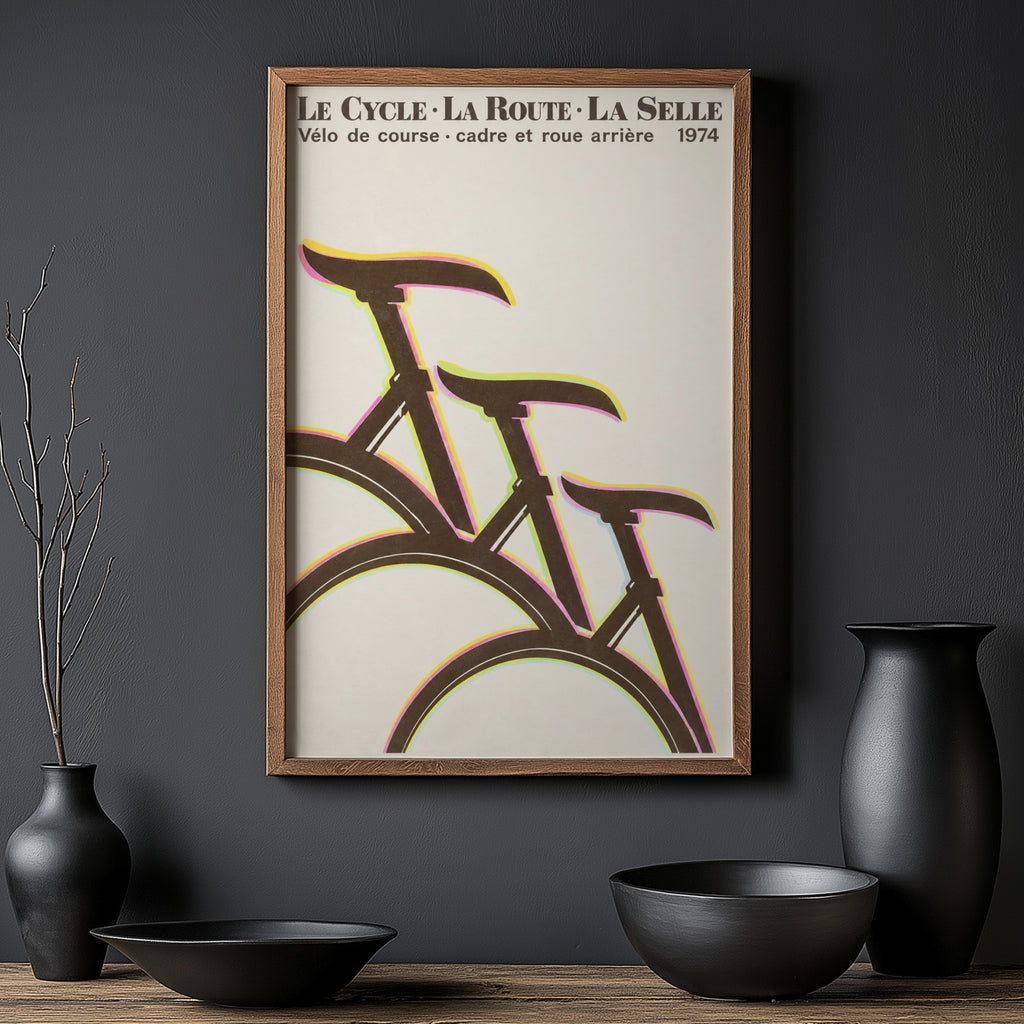 Vintage Cycling Poster, Retro Bicycle Wall Art Print