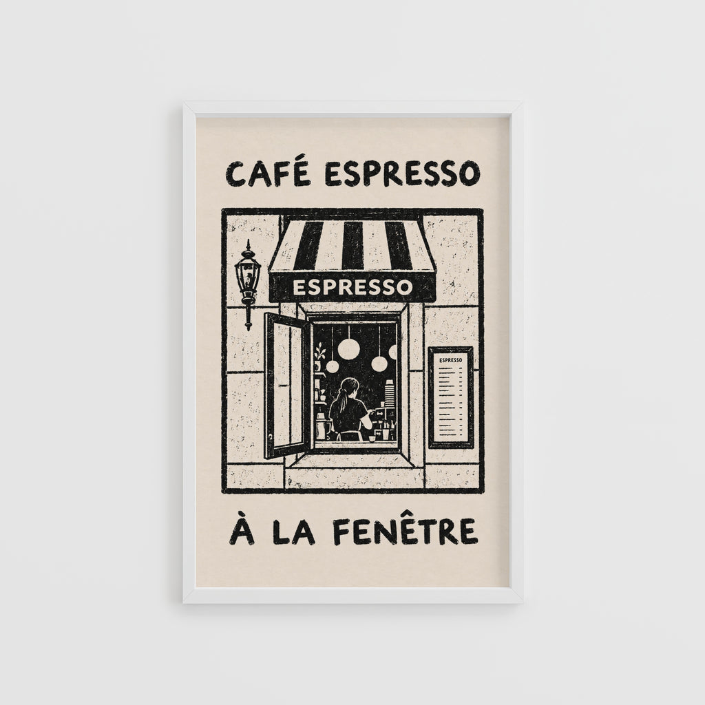 Vintage Cafe Espresso Print and Poster, French Wall Art