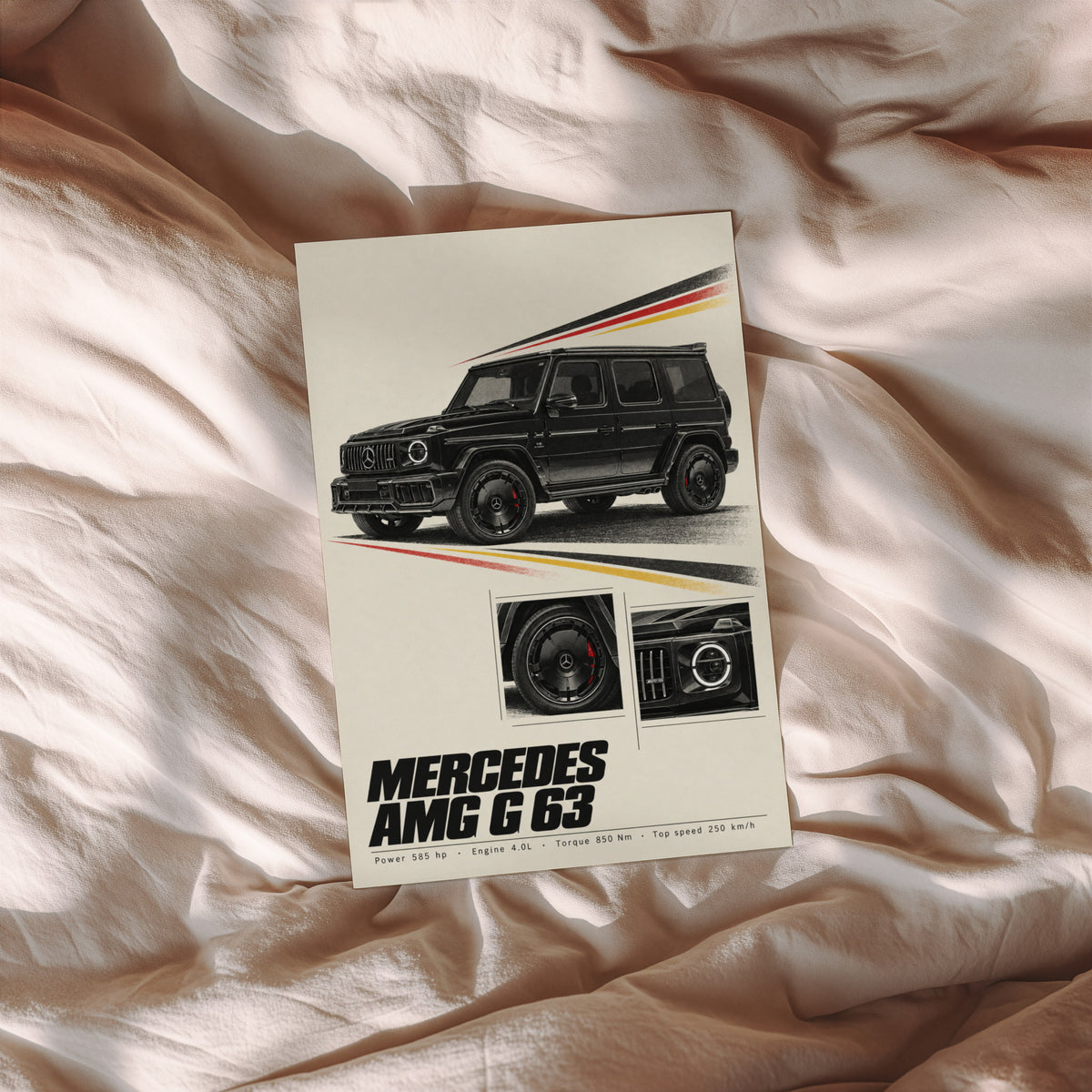 Vintage Mercedes AMG G63 Print, SUV Wall Art