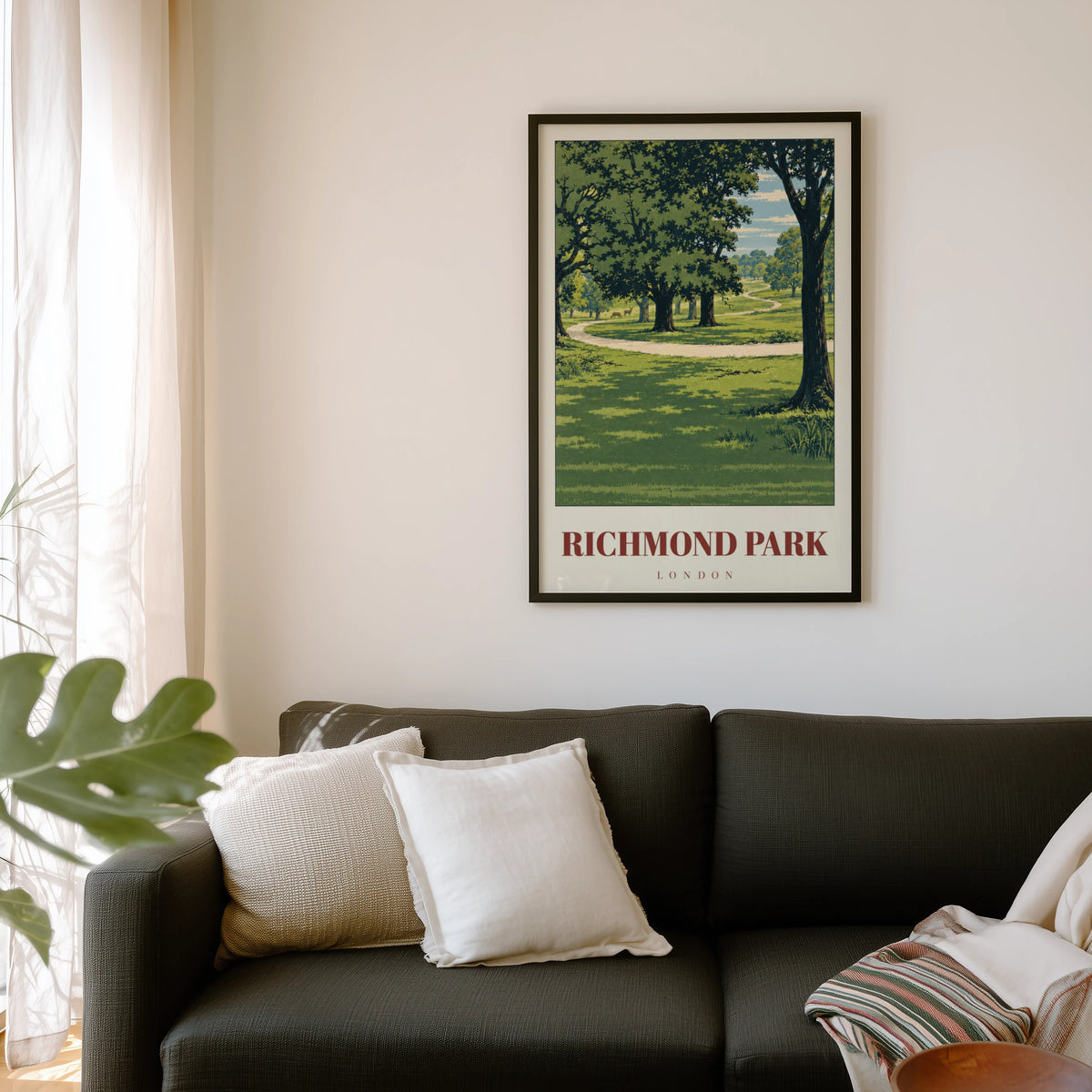 Vintage Richmond Park Poster, London Wall Art Print