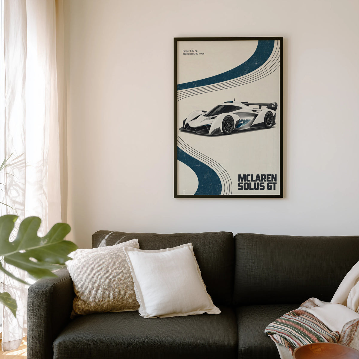 Vintage McLaren Solus GT Print, Car Wall Art