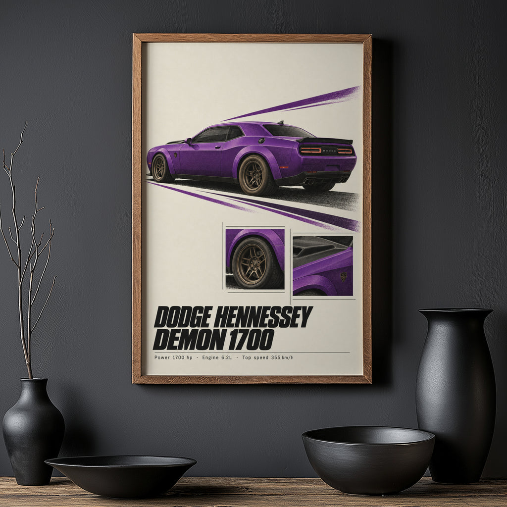 Vintage Dodge Demon Print, Poster, Muscle Car Wall Art