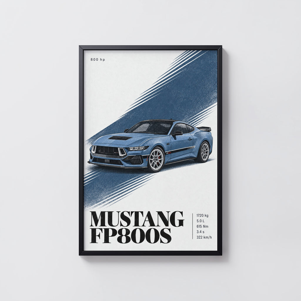Vintage Mustang FP800S Print, Muscle Car Wall Art