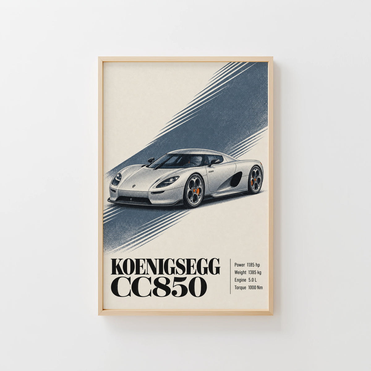 Vintage Koenigsegg CC850 Print, Hypercar Wall Art