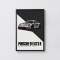 Vintage Porsche 911 GT3 R Print, Racing Car Art