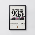 Vintage Porsche 935 Print, Racing Car Wall Art