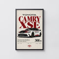 Vintage Toyota Camry XSE Print, Car Wall Art