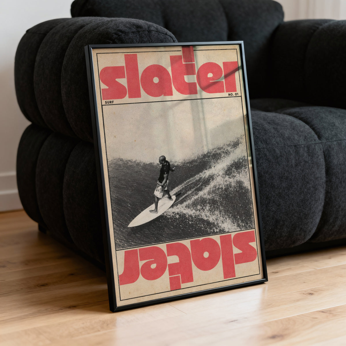 Vintage Slater Surf Print, Surfing Poster, Retro Wall Art