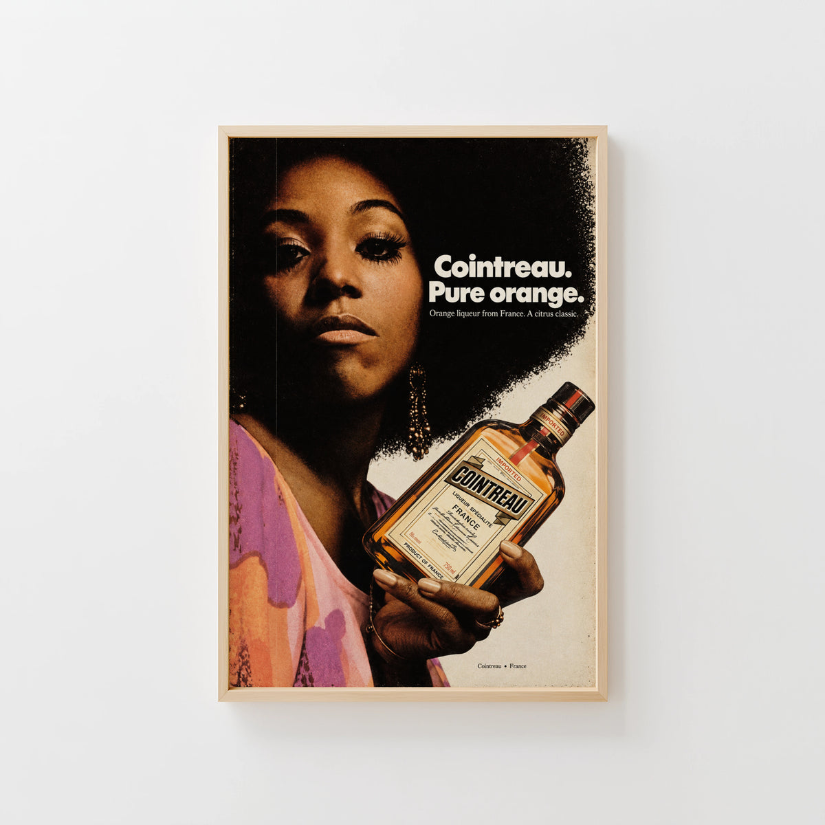 Vintage Cointreau Poster, 1970s Retro Wall Art, Bar Print