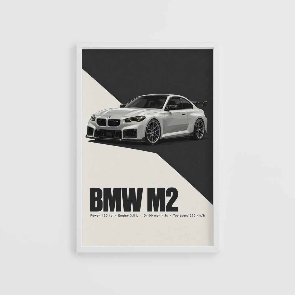 Vintage BMW M2 Print, Car Wall Art Gift