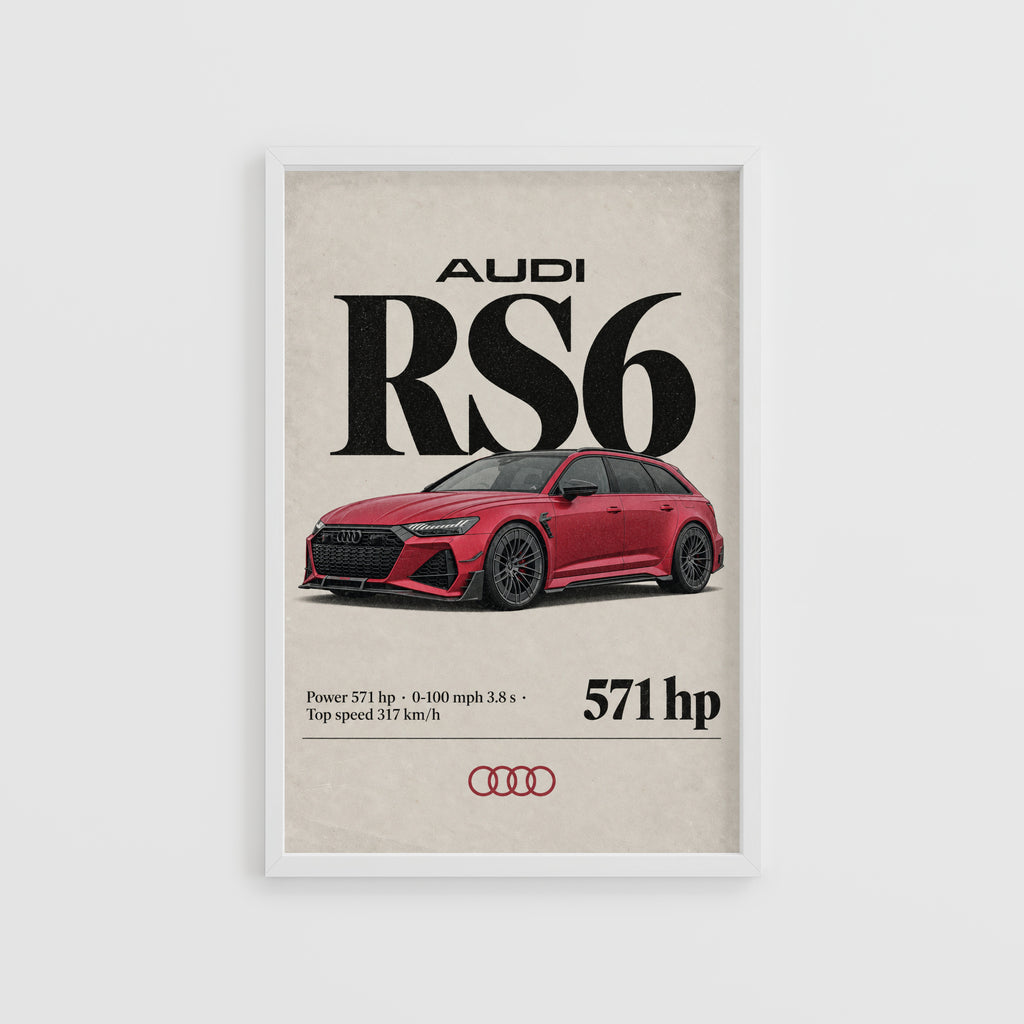 Vintage Audi RS6 Avant Print, Car Wall Art