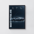 Vintage Bugatti Mistral W16 Print, Supercar Art
