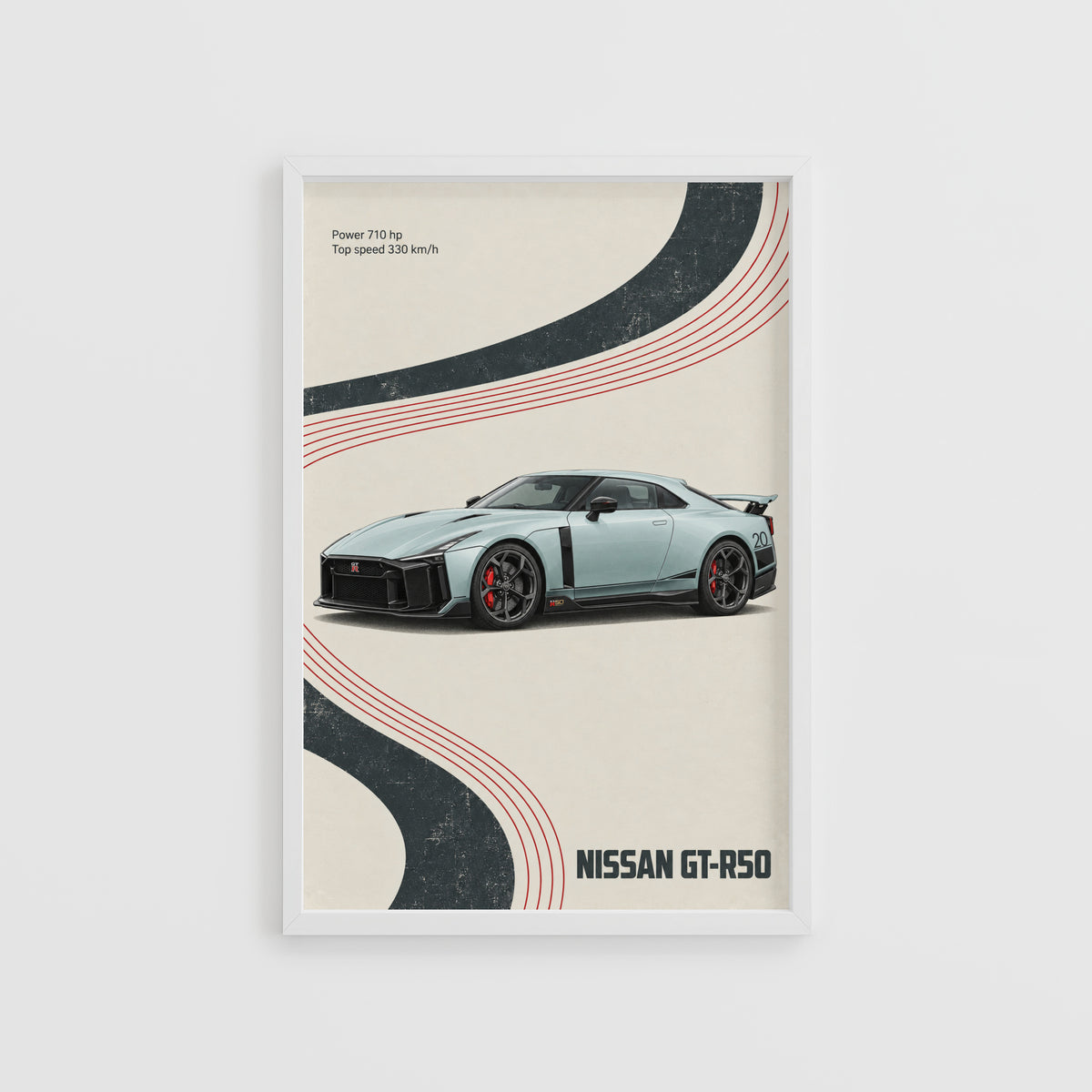 Vintage Nissan GT-R50 Print, Retro Car Wall Art