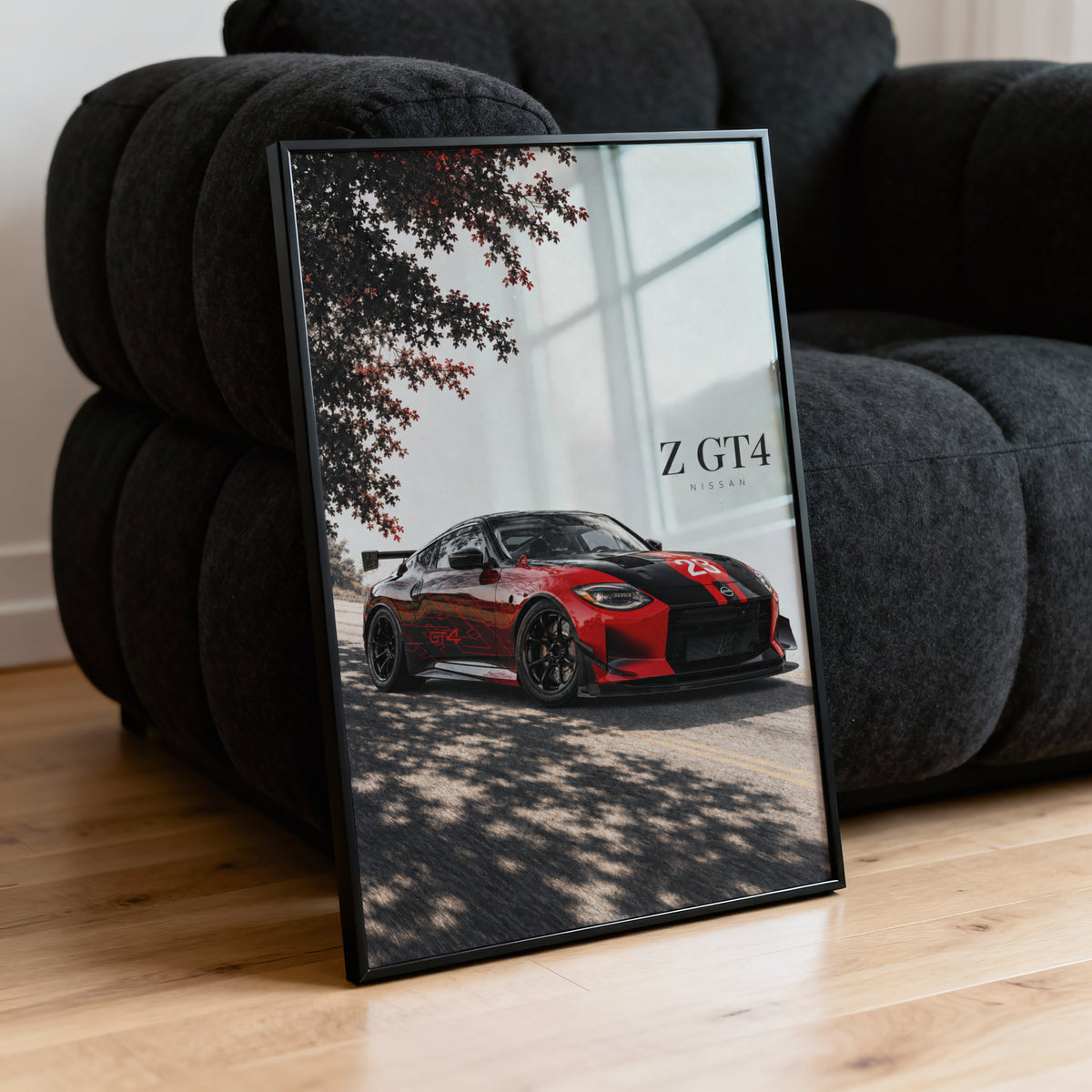 Vintage Nissan Z GT4 Print, Racing Car Wall Art