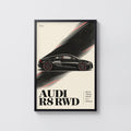 Vintage Audi R8 RWD Print, Car Poster, Supercar Wall Art