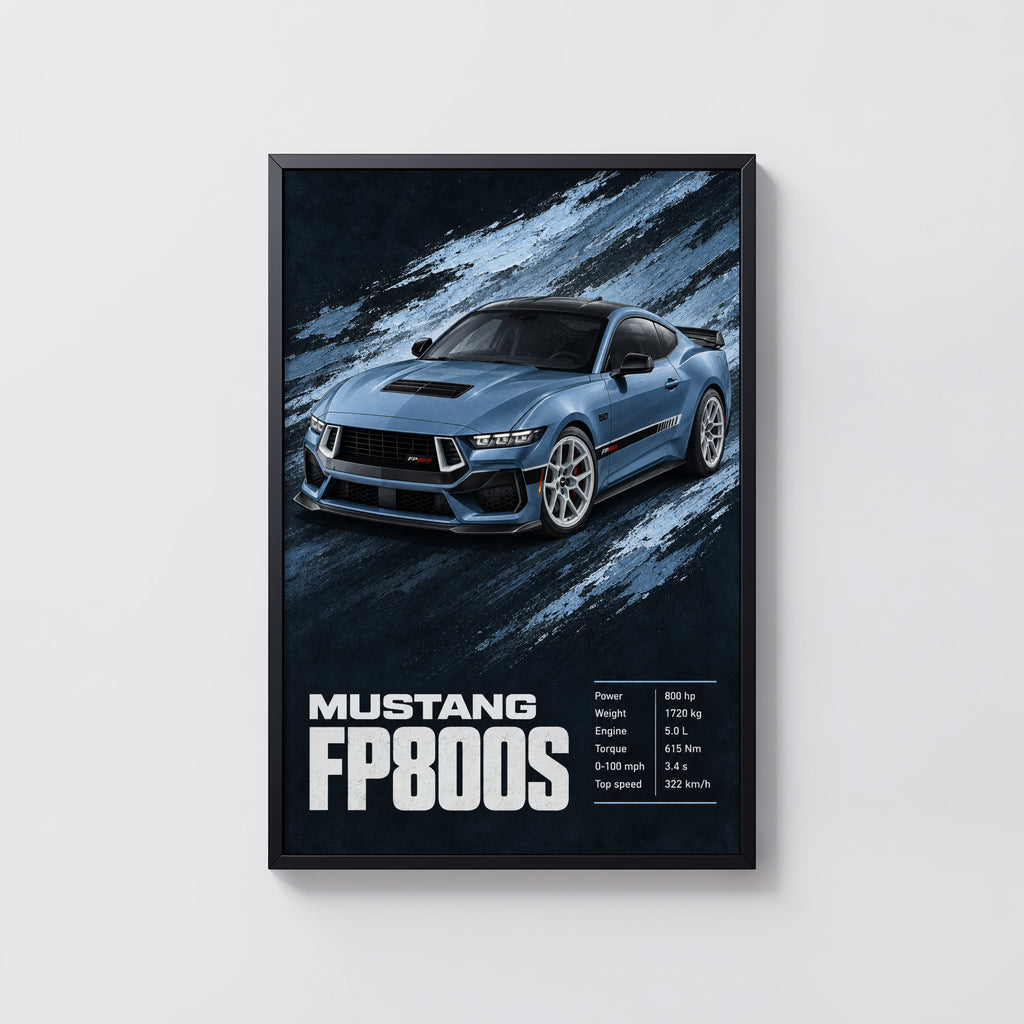 Vintage Mustang FP800S Print, Car Wall Art