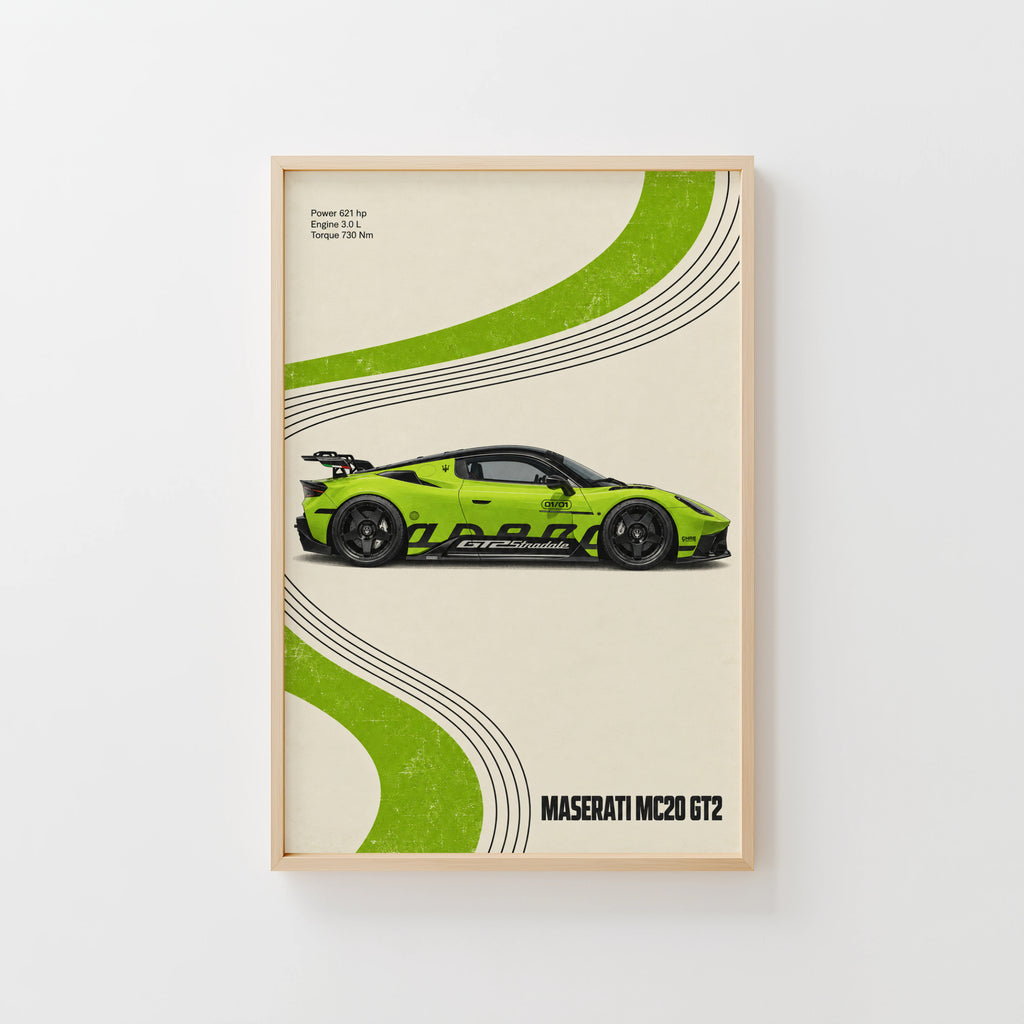 Vintage Maserati MC20 GT2 Print, Car Wall Art