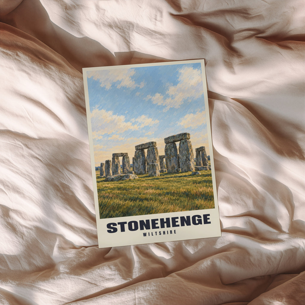 Vintage Stonehenge Poster, Wiltshire Wall Art, England Print