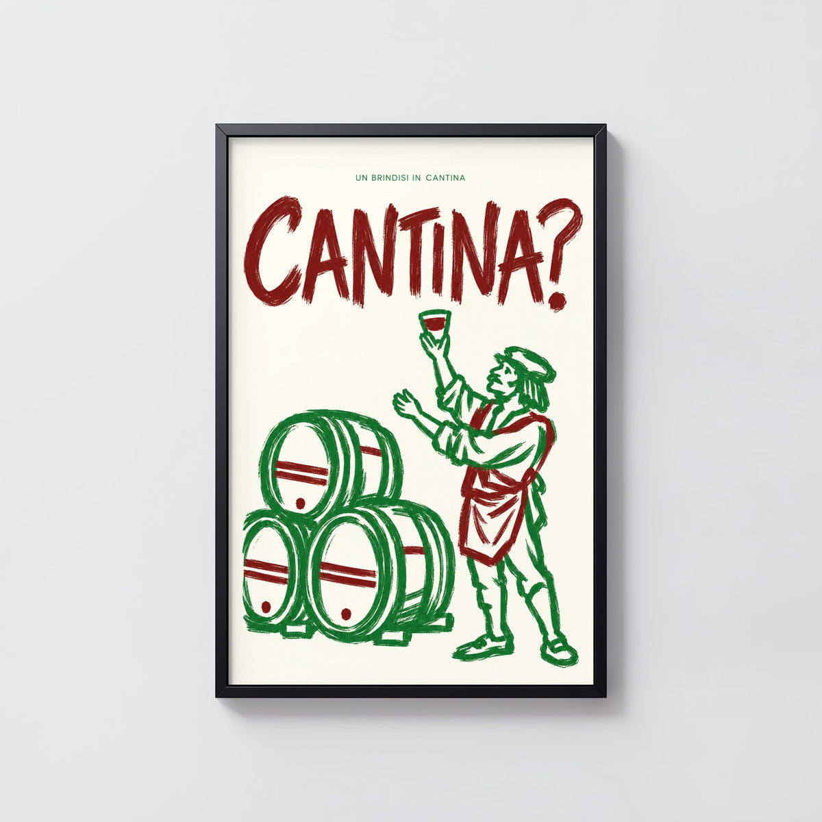 Vintage Cantina Print Poster, Italian Wine Cellar Art