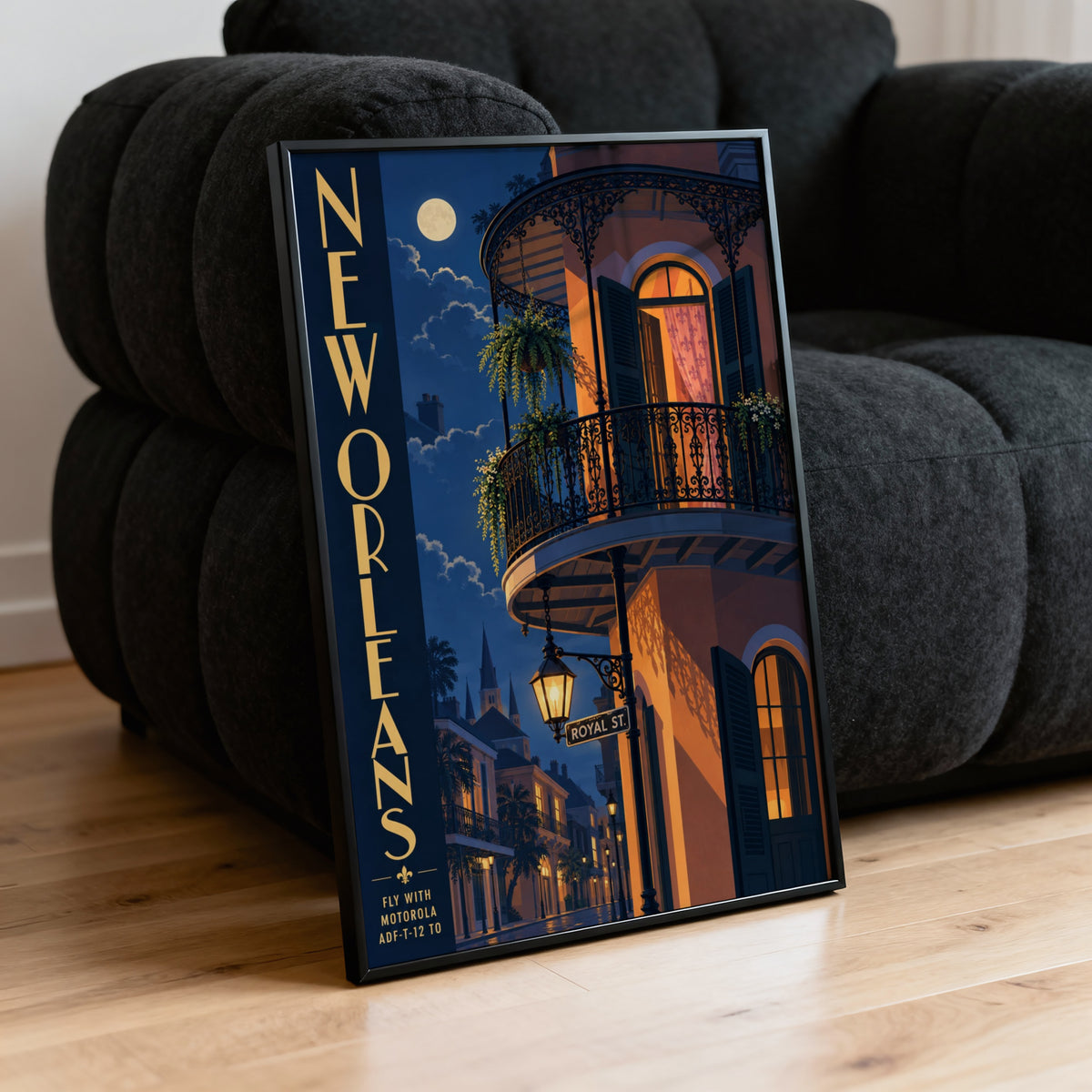 Vintage New Orleans Poster, French Quarter Wall Art