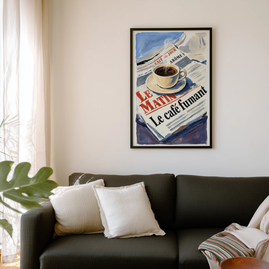 Vintage Coffee Print and Poster, French Cafe Wall Art
