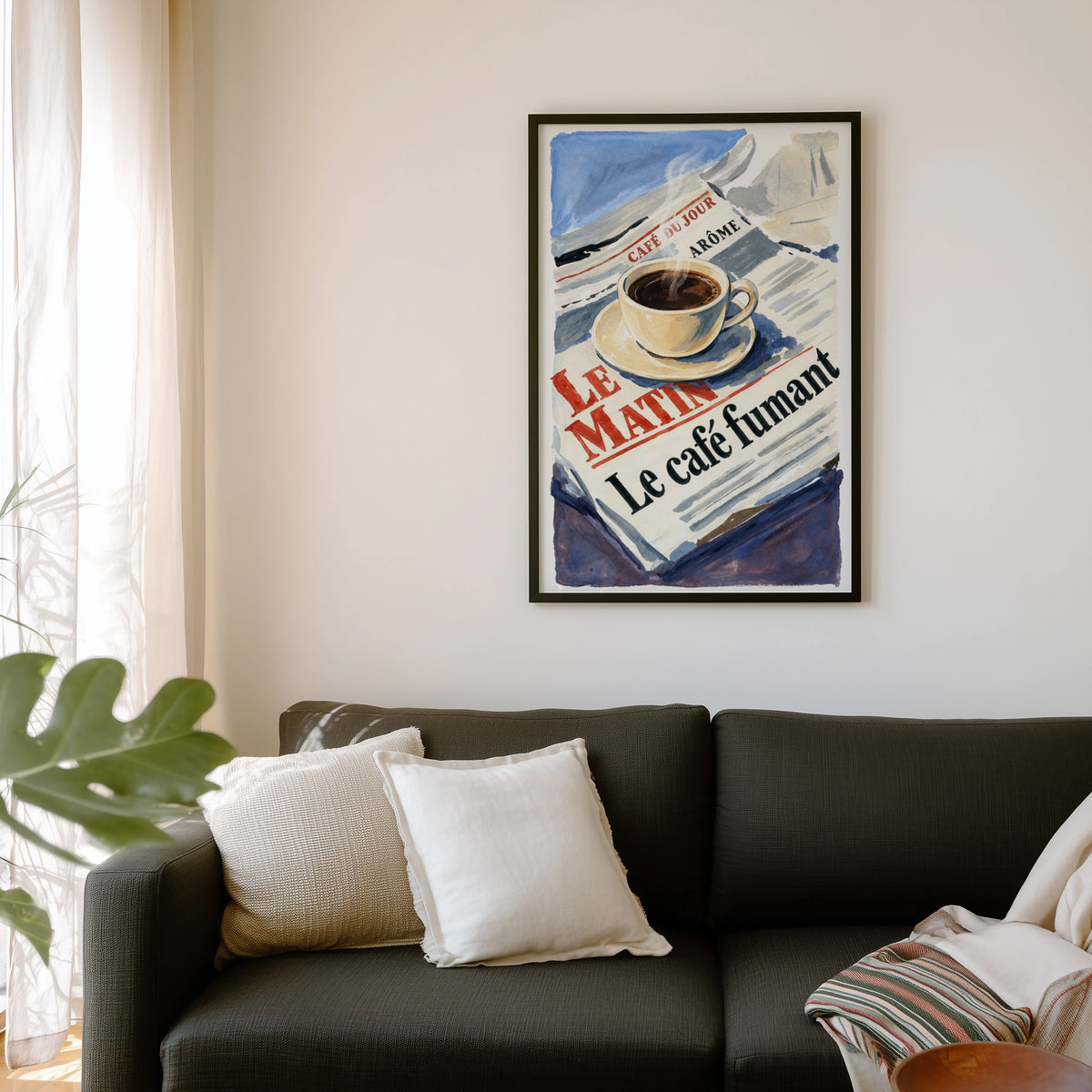 Vintage Coffee Print and Poster, French Cafe Wall Art