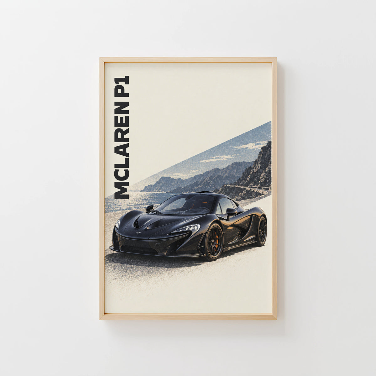 Vintage McLaren P1 Print, Supercar Wall Art